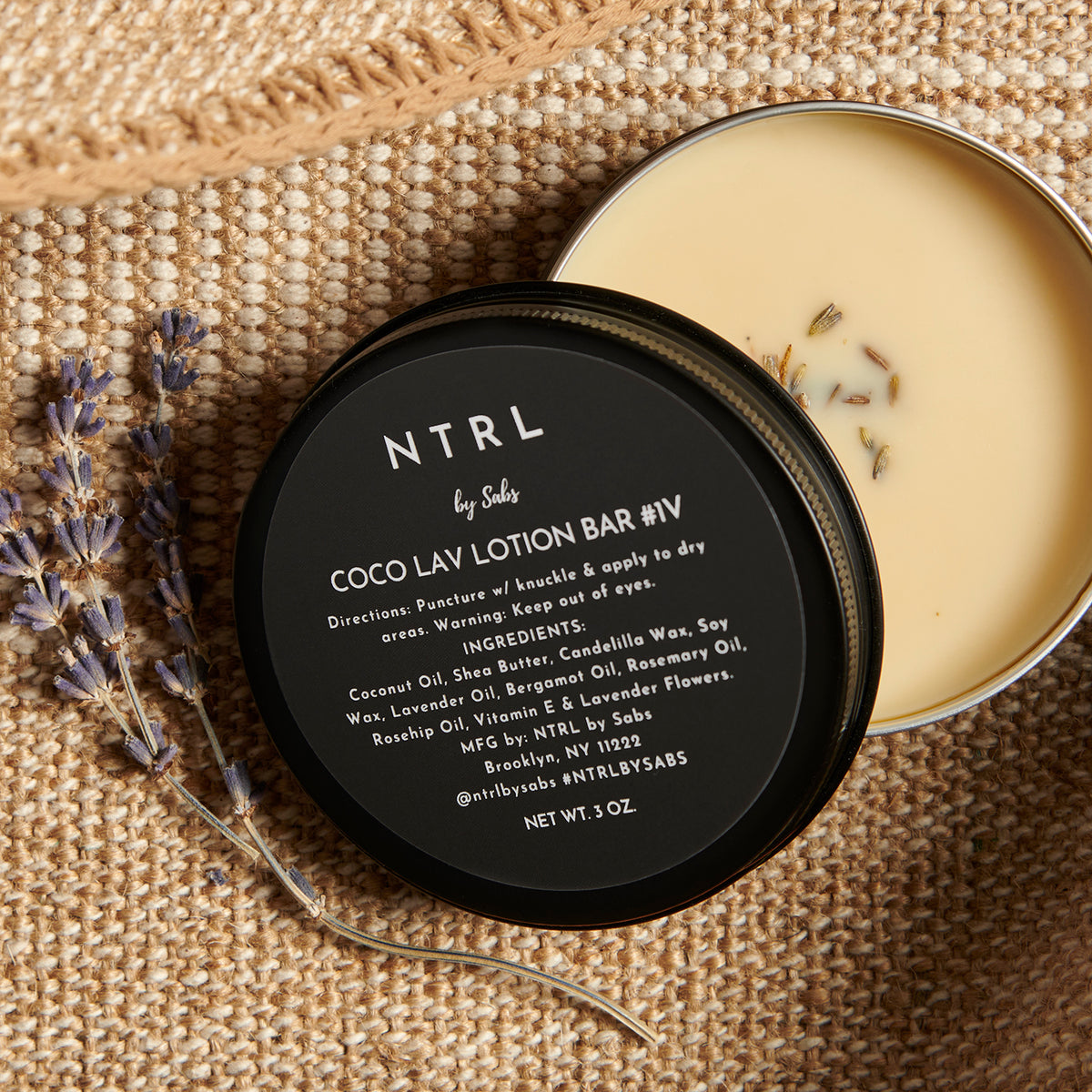 3 oz. Coco Lav Lotion Bar #1V (Vegan) – NTRL by Sabs